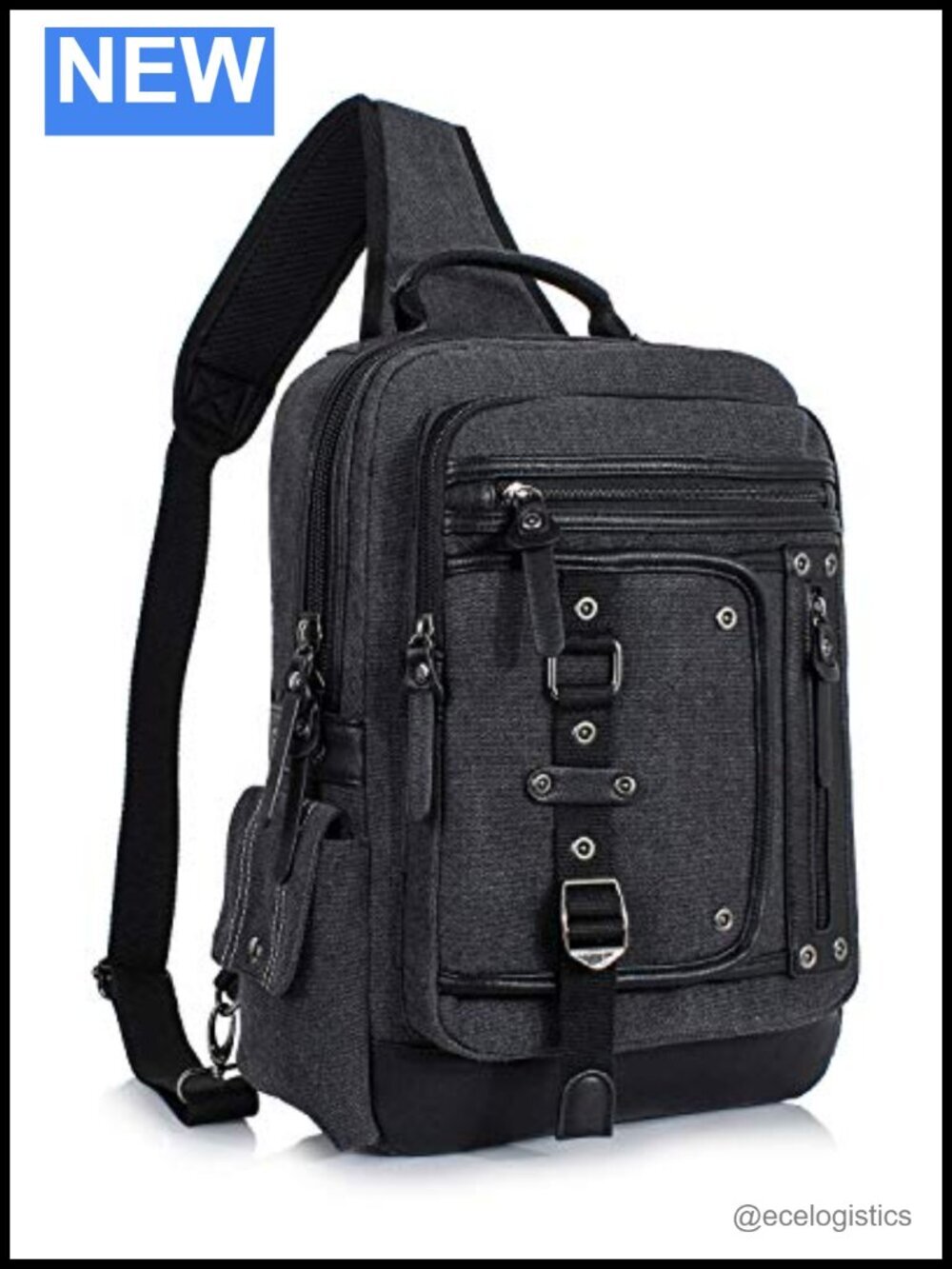 Canvas Sling Messenger Bag for Men Laptop 15.6" Work Commute